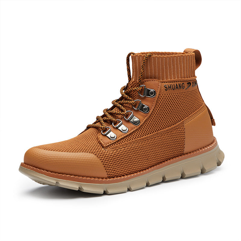 Middle Cut Light and Breathable Fashion British Style Casual Men's Shoes
