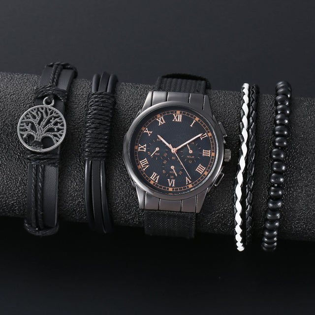 Fashionable Men's Nylon Business Watch Set
