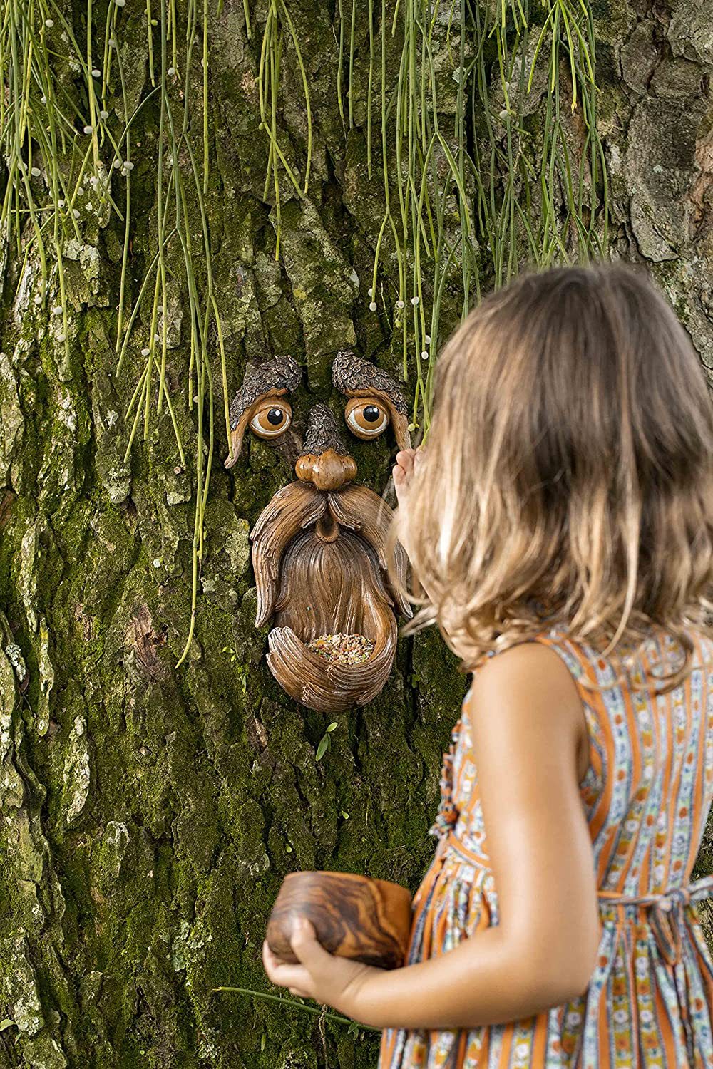 Garden Creative Decoration Outdoor Bark  Bird Feeder