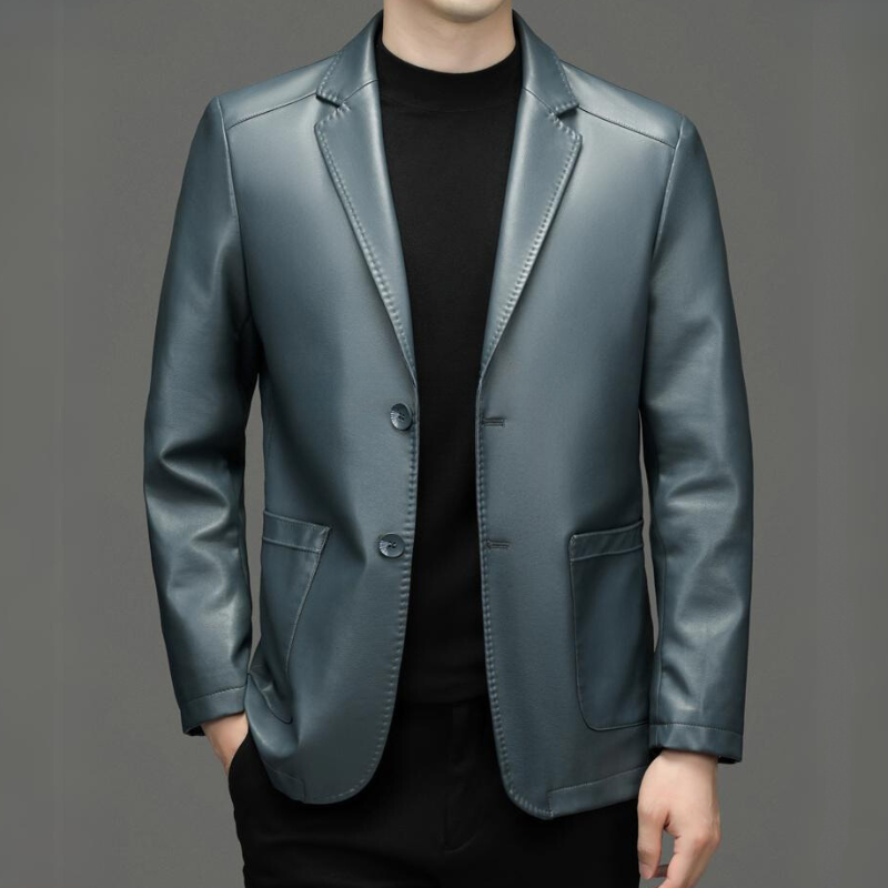Men's Leather Sheep Wool Lined Blazer