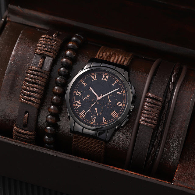 Fashionable Men's Nylon Business Watch Set