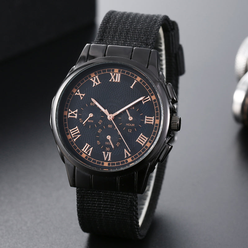 Fashionable Men's Nylon Business Watch Set