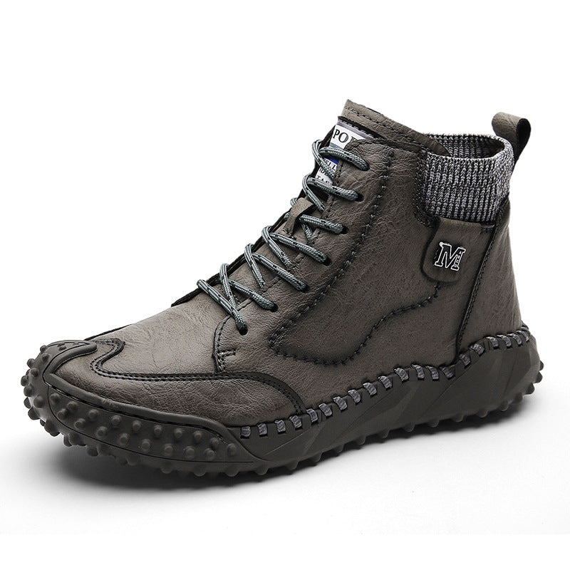 Cotton Boots Men's Large Size Cotton Shoes Men's Plus Velvet High Top