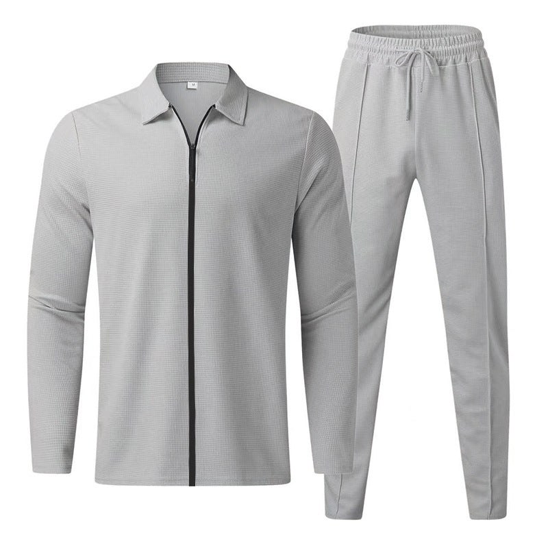 Fashion Zipper Cardigan Casual Sports Suit