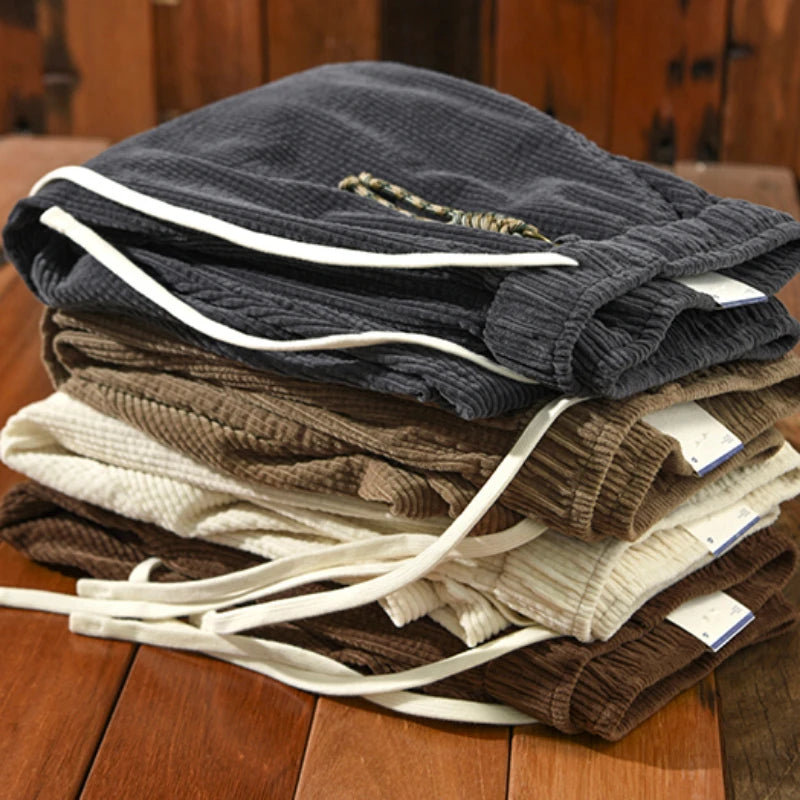 2023 Autumn New Retro Cargo Pants Men Clothing Casual 100% Cotton Daily Joggers Men Trousers AZ627