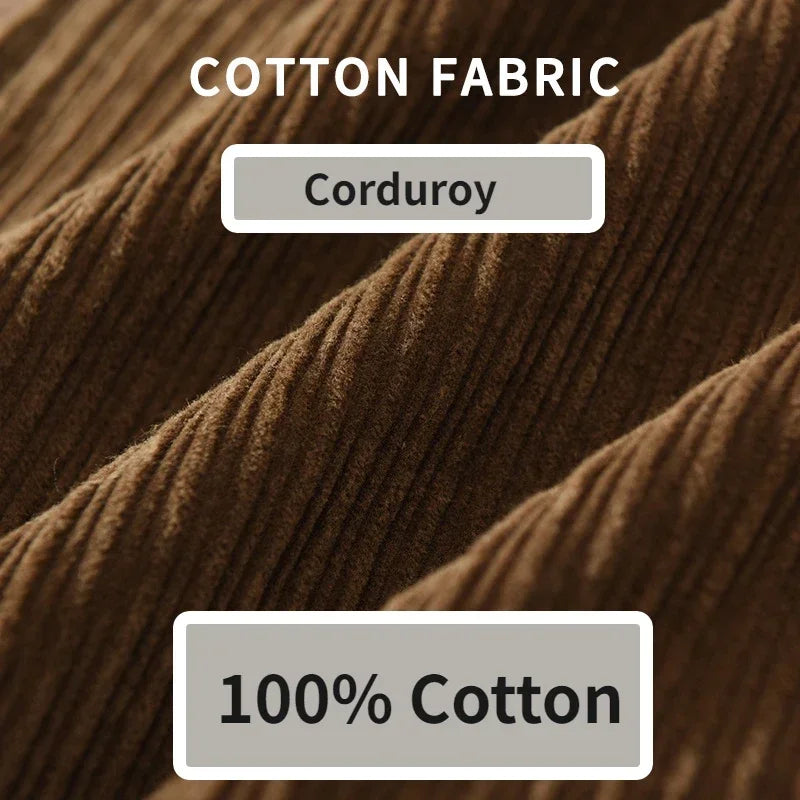 2023 Autumn Winter New Vintage Corduroy 100% Cotton Pants Men Clothing Casual Loose Straight Daily Trousers C3565