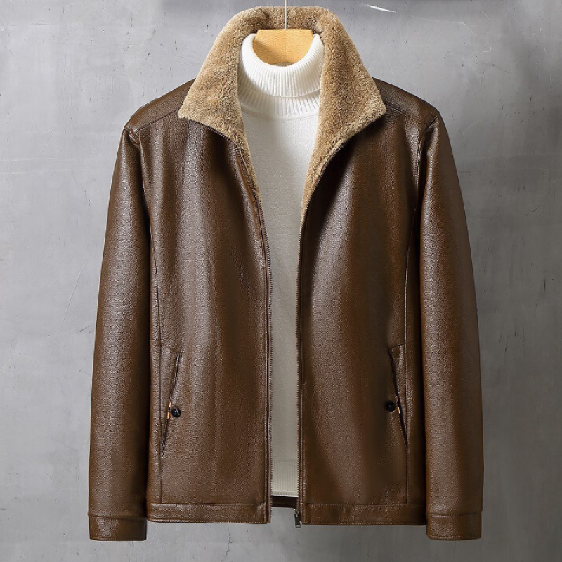 The Percival - Leather Fleece Padded Jacket