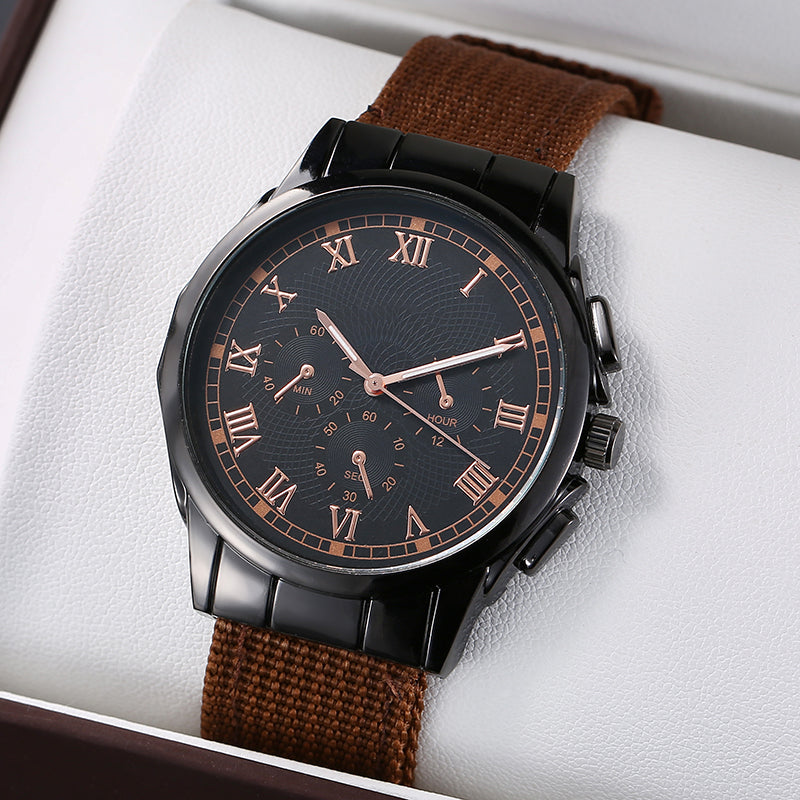 Fashionable Men's Nylon Business Watch Set
